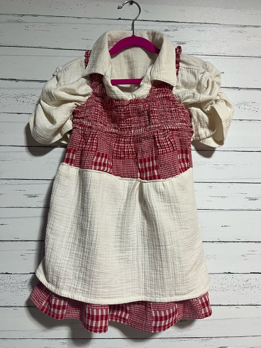 Handmade Pioneer Prairie Dress Apron Outfit Girls Size 3-5 Historical Costume